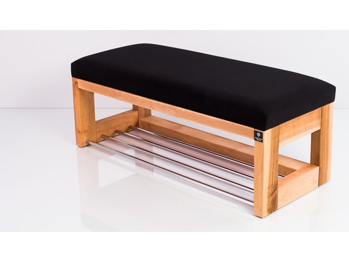 Ławka Szafka Pufa Tapicerowana Siedzisko Gładkie Czarny LGS-24 Rozmiary od 50 cm do 200 cm Pikowana Pomieszczenie Sypialnia