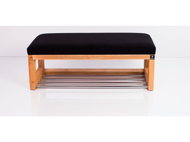 Ławka Szafka Pufa Tapicerowana Siedzisko Gładkie Czarny LGS-24 Rozmiary od 50 cm do 200 cm Pikowana Styl Nowoczesny