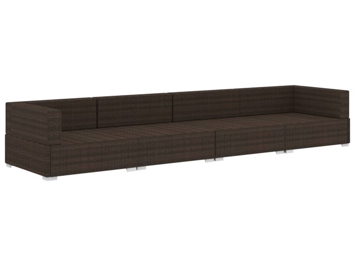 vidaXL 4-częściowa sofa do ogrodu, z poduszkami, polirattan, brązowa Stal Tworzywo sztuczne Zestawy modułowe Zestawy wypoczynkowe Technorattan Kategoria Zestawy mebli ogrodowych