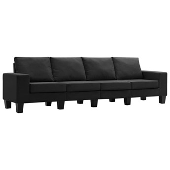 vidaXL 4-osobowa sofa, czarna, tapicerowana tkaniną