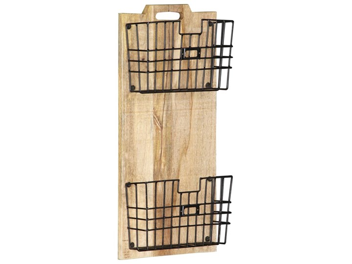 vidaXL Stojak ścienny na gazety, 33x10x67 cm, surowe drewno mango Kategoria Gazetniki Stal Kolor Beżowy