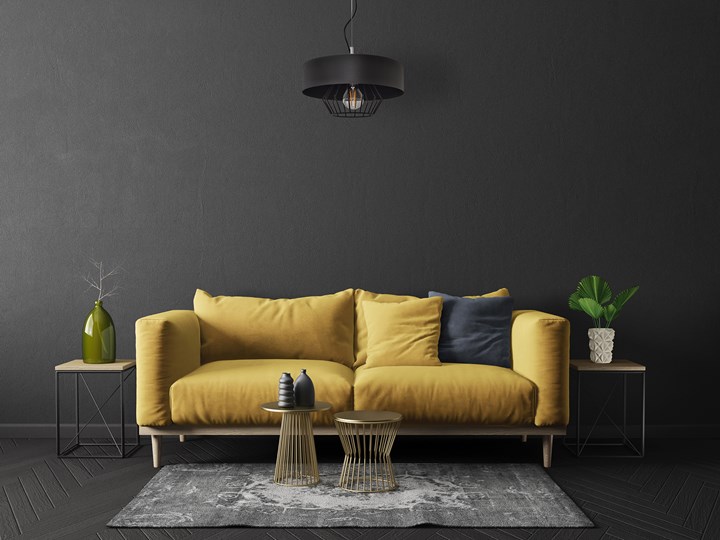 Lampa loft industrial BABILON W-KML 151300/1 BK+BK Lampa z kloszem Metal Lampa druciana Kategoria Lampy wiszące