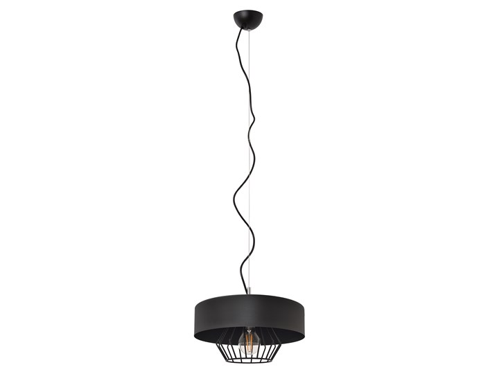 Lampa loft industrial BABILON W-KML 151300/1 BK+BK Kolor Czarny Metal Lampa z kloszem Lampa druciana Styl Industrialny