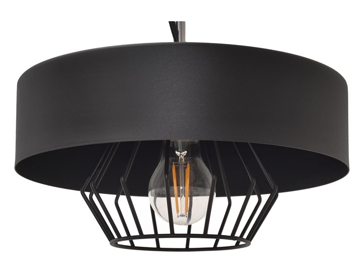 Lampa loft industrial BABILON W-KML 151300/1 BK+BK Lampa druciana Kolor Czarny Lampa z kloszem Metal Styl Industrialny