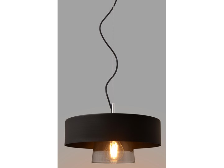 Lampa loft szkło BABILON W-KML 158010/1 BK+SM Metal Lampa z kloszem Kategoria Lampy wiszące