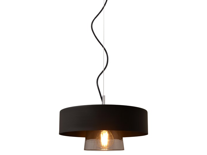 Lampa loft szkło BABILON W-KML 158010/1 BK+SM Metal Lampa z kloszem Kolor Czarny