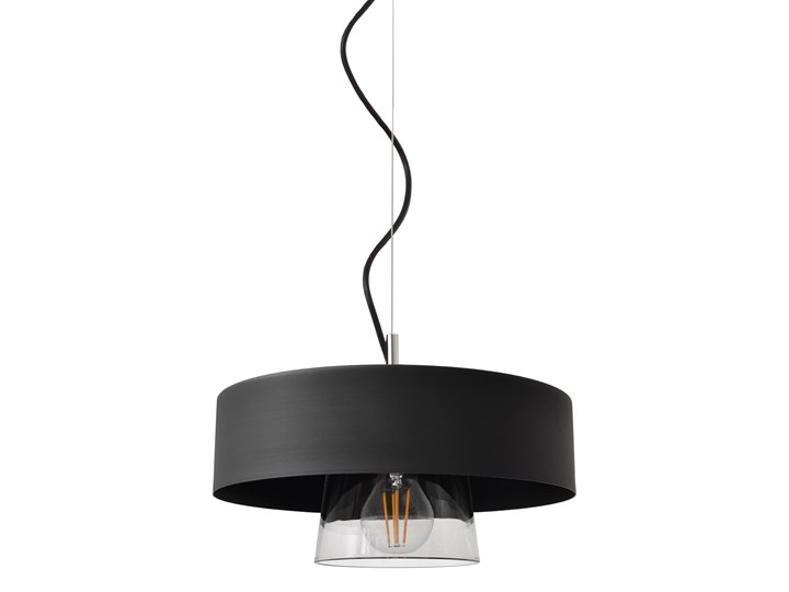 Lampa loft szkło BABILON W-KML 158010/1 BK+TR Metal Lampa z kloszem Kolor Czarny Styl Industrialny