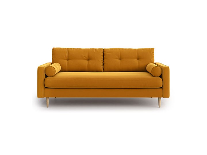 Sofa Esme 3-osobowa, Golden Velvet Stała konstrukcja Powierzchnia spania Kolor Żółty