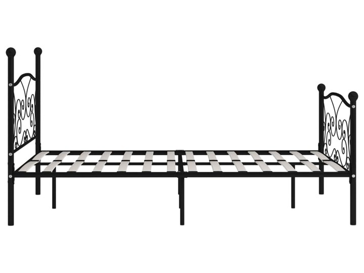 vidaXL Rama łóżka ze stelażem z listw, czarna, metalowa, 140 x 200 cm Łóżko metalowe Kategoria Łóżka do sypialni