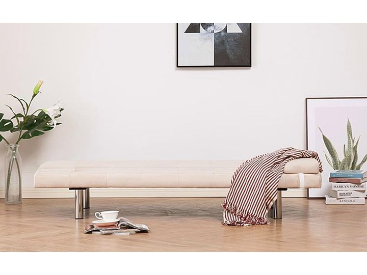 Kanapa Simona z rozkładanym oparciem - kremowa Wersalka Szerokość 77 cm Powierzchnia spania 82x168 cm