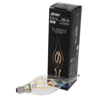 Żarówka LED line FILAMENT E14 F35 180-265V 4W 488lm 2700K biała ciepła