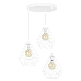 KIRA 3 WHITE PREMIUM zwis sufitowy wiszący regulowany biały LOFT