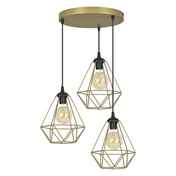 KIRA 3 GOLD PREMIUM zwis sufitowy wiszący regulowany złoty LOFT