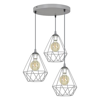 KIRA 3 GRAY PREMIUM zwis sufitowy wiszący regulowany szary LOFT