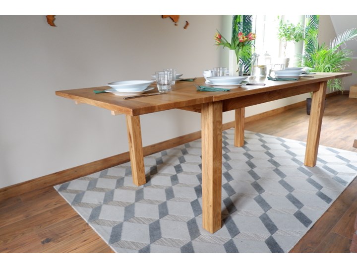 Stół dębowy Natur 140 + 2x40cm Soolido Meble Ceramika Drewno Metal Długość 140 cm Szerokość 90 cm Kamień Pomieszczenie Stoły do jadalni