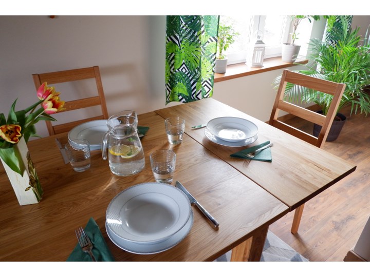 Stół dębowy Natur 140 + 2x40cm Soolido Meble Pomieszczenie Stoły do kuchni Długość 140 cm Ceramika Kamień Drewno Metal Szerokość 90 cm Kategoria Stoły kuchenne