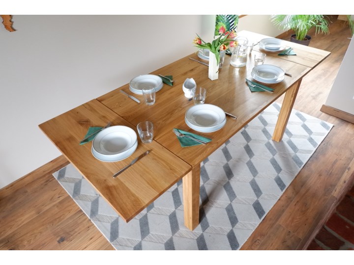 Stół dębowy Natur 180 + 2x40cm Soolido Meble Kolor Brązowy Drewno Szerokość 90 cm Długość 180 cm Szerokość 80 cm Pomieszczenie Stoły do salonu