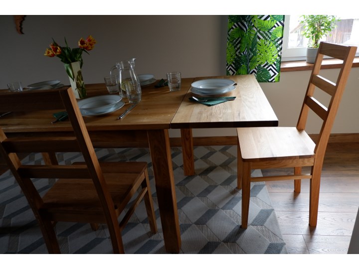 Stół dębowy Natur 180 + 2x40cm Soolido Meble Drewno Długość 180 cm Styl Nowoczesny Szerokość 90 cm Szerokość 80 cm Kolor Brązowy