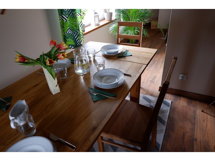 Stół dębowy Natur 180 + 2x40cm Soolido Meble Szerokość 80 cm Szerokość 90 cm Drewno Długość 180 cm Rozkładanie Rozkładane