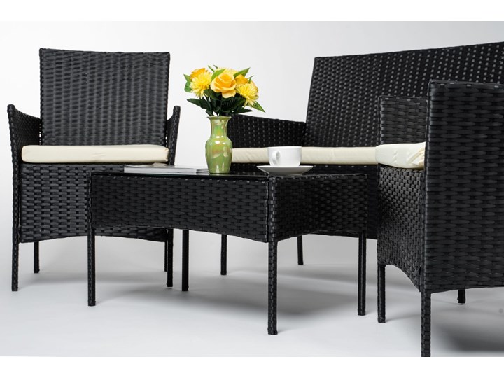 MEBLE OGRODOWE RATTAN TECHNORATTAN P50406 CZARNE Zestawy wypoczynkowe Zawartość zestawu Sofa Zestawy kawowe Kolor Czarny