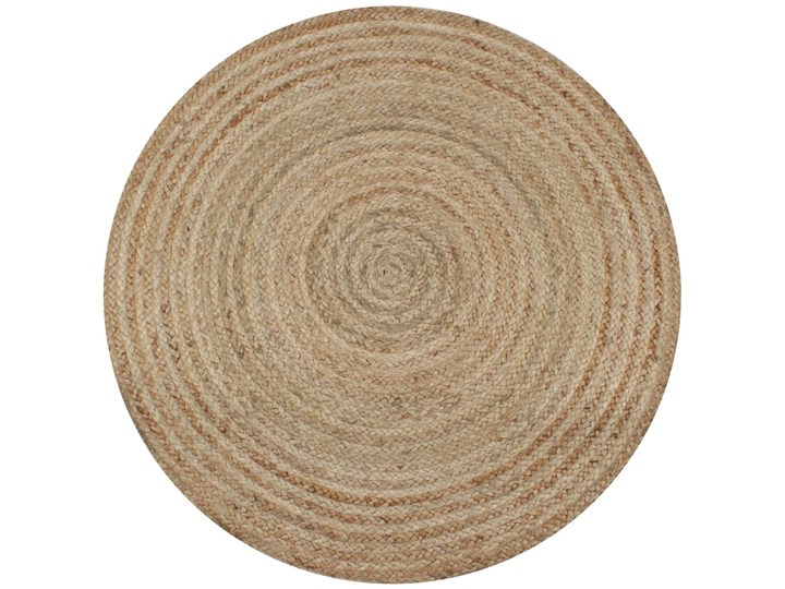 vidaXL Dywan pleciony z juty, 90 cm, okrągły Juta 90x90 cm Dywany Kolor Beżowy Kategoria Dywany