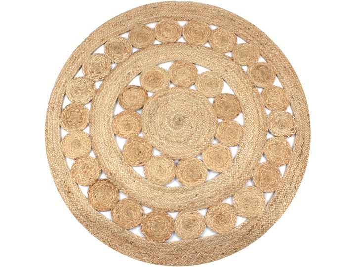 vidaXL Dywan pleciony z juty, 150 cm, okrągły Dywany Juta 150x150 cm Kolor Beżowy