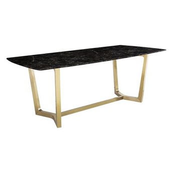 STÓŁ METALOWY RAMA ZŁOTA BLAT MARMUR PREMIUM MARMO BROWN GOLD 200x100cm 200x100 cm