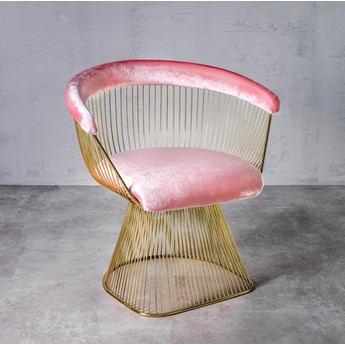 PRASLIN ALL BLACK industrialny nowoczesny stylowy fotel Różowy
