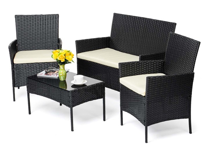 MEBLE OGRODOWE RATTAN TECHNORATTAN P50406 CZARNE Zestawy kawowe Zestawy wypoczynkowe Zawartość zestawu Krzesła
