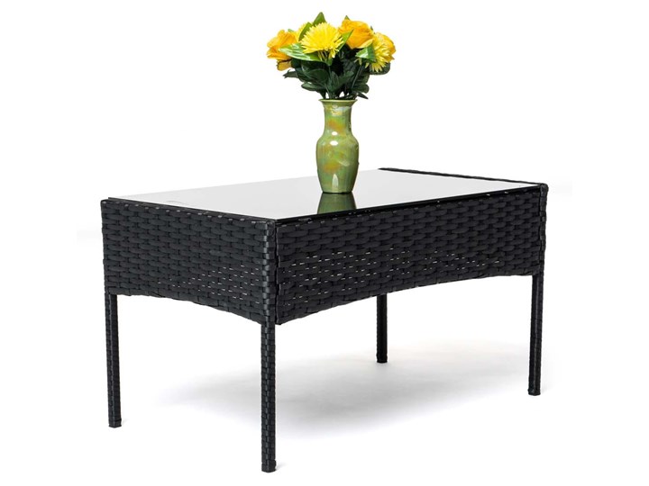 MEBLE OGRODOWE RATTAN TECHNORATTAN P50406 CZARNE Stoły z krzesłami Kolor Czarny Zawartość zestawu Stolik