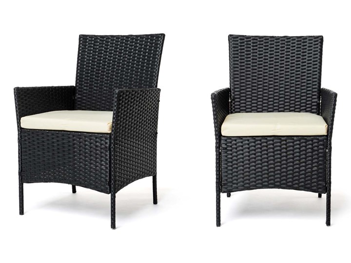 MEBLE OGRODOWE RATTAN TECHNORATTAN P50406 CZARNE Stoły z krzesłami Kolor Czarny