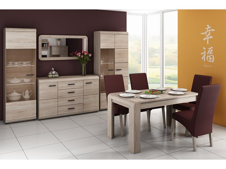SELSEY Komoda Liberia 140 cm Wysokość 87 cm Szerokość 149 cm Płyta MDF Głębokość 51 cm Pomieszczenie Salon Głębokość 42 cm Z szafkami i szufladami Drewno Pomieszczenie Sypialnia