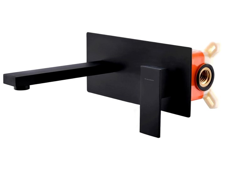 VELDMAN ŚCIENNA BATERIA UMYWALKOWA QUADRO BLACK