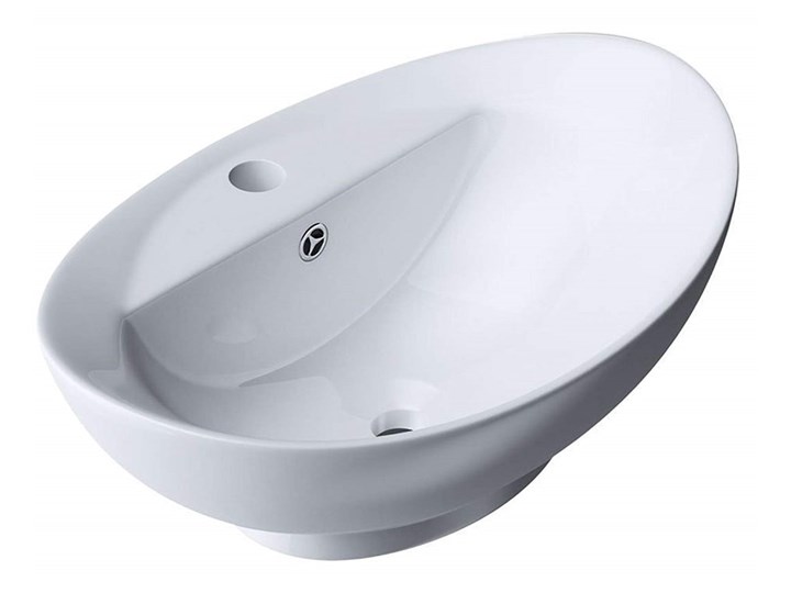 VELDMAN UMYWALKA CERAMICZNA NABLATOWA CLARA Nablatowe Owalne Meblowe Ceramika Szerokość 59 cm Kategoria Umywalki Kolor Biały