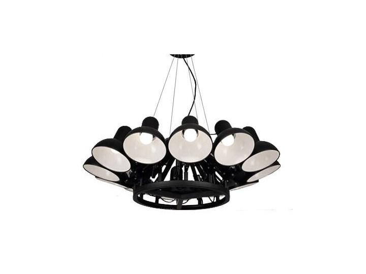 Lampa wisząca RAGNO 12 czarna Metal Lampa z kloszem Ilość źródeł światła 12 źródeł