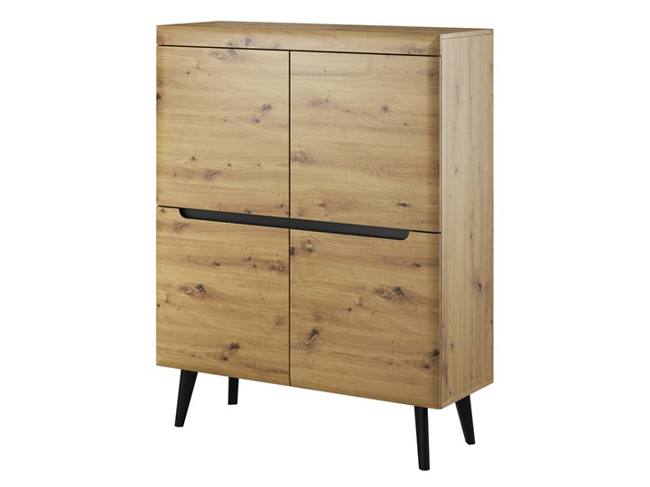 SELSEY Komoda czterodrzwiowa Livinella dąb Artisan Wysokość 134 cm Drewno Wysokość 114 cm Pomieszczenie Salon Szerokość 107 cm Głębokość 40 cm Pomieszczenie Sypialnia