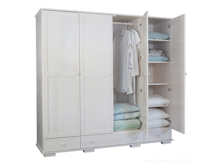 Szafa czterodrzwiowa 200 Modern drewniana Drewno Wysokość 195 cm Wysokość 202 cm Głębokość 60 cm Szerokość 202 cm Ilość drzwi Czterodrzwiowe
