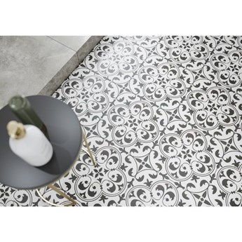 Gres szkliwiony PATCHWORK CONCEPT white-black naomi satin 29,8x29,8 g
