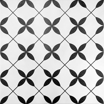 Gres szkliwiony PATCHWORK BLACK&WHITE FLOWER 29,8x29,8 gat. I Cer