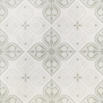 Gres szkliwiony PATCHWORK CONCEPT white-grey flores satin 29,8x29,8 g