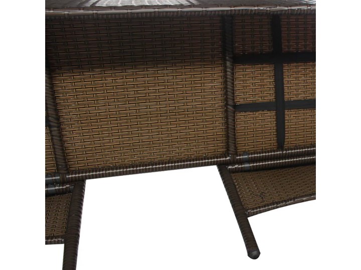 vidaXL Dwuosobowa sofa ogrodowa ze stolikiem, rattan PE, brązowa Stal Kolor Brązowy Kategoria Ławki ogrodowe