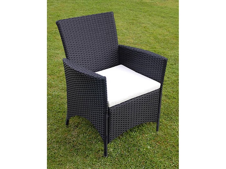 vidaXL 9-cz. zestaw mebli ogrodowych z poduszkami, rattan PE, czarny Technorattan Aluminium Zawartość zestawu Stół Stal Stoły z krzesłami Zawartość zestawu Krzesła