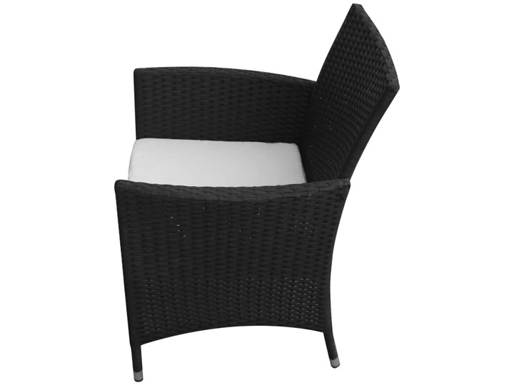 vidaXL 9-cz. zestaw mebli ogrodowych z poduszkami, rattan PE, czarny Technorattan Stal Zawartość zestawu Stół Stoły z krzesłami Aluminium Liczba miejsc Ośmioosobowy