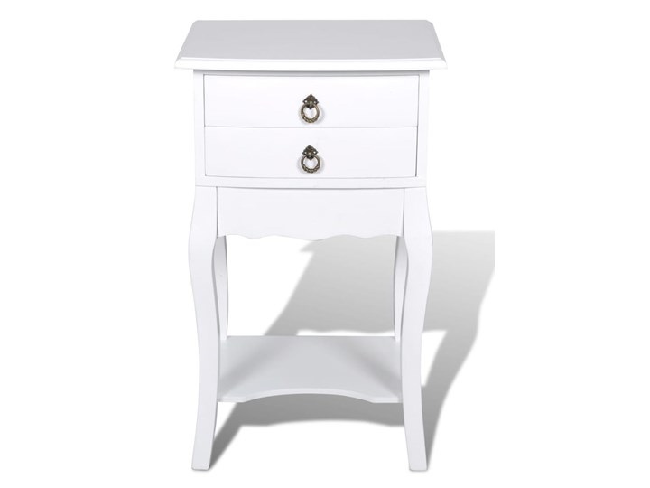 vidaXL Szafka nocna z 2 szufladami, biała Głębokość 30 cm Szerokość 40 cm Sosna Nocne Płyta laminowana Płyta MDF Wysokość 68 cm Drewno Typ Nocne