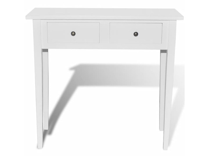 vidaXL Konsola z dwoma szufladami, biała Szerokość 79 cm Stojąca Głębokość 30 cm Z szufladą Wysokość 74 cm Kolor Biały