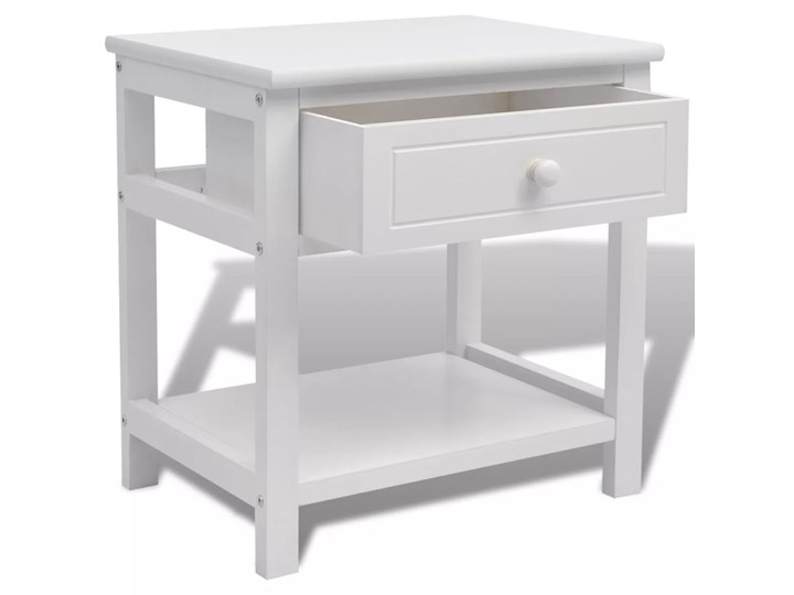 vidaXL Szafki nocne 2 szt., drewniane, białe Szerokość 40 cm Drewno Płyta laminowana Głębokość 29 cm Płyta MDF Wysokość 42 cm Uniwersalne Kolor Biały