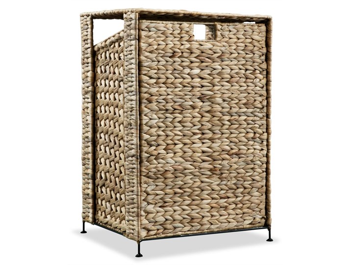 vidaXL Kosz na pranie, 44x34x64 cm, hiacynt wodny Metal Tkanina Kategoria