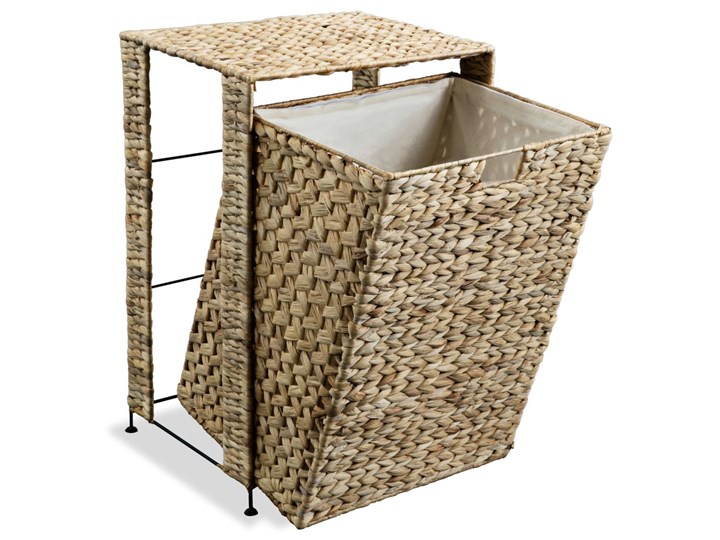 vidaXL Kosz na pranie, 44x34x64 cm, hiacynt wodny Metal Kategoria Tkanina Kolor Biały