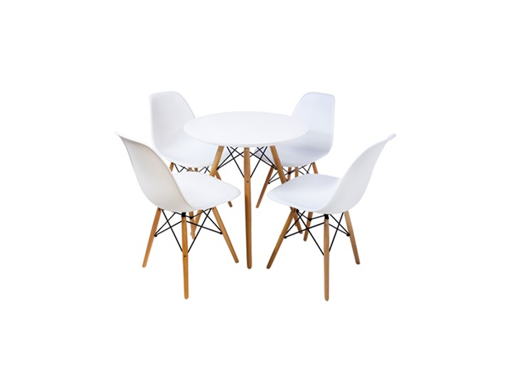 HOME DECOR ZESTAW PARIS STÓŁ 80 CM + 4 KRZESŁA NA NOGACH BUKOWYCH DSW DSR Kategoria Stoły z krzesłami