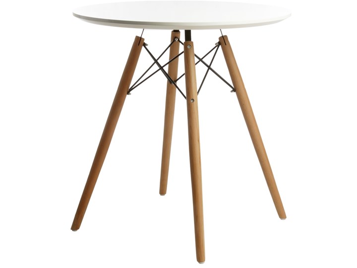 HOME DECOR NOWOCZESNY STÓŁ OKRĄGŁY BIAŁY 60 CM NOGI BUK MILANO PARIS DSW Wysokość 72 cm Drewno Metal Rozkładanie Płyta MDF Pomieszczenie Stoły do jadalni